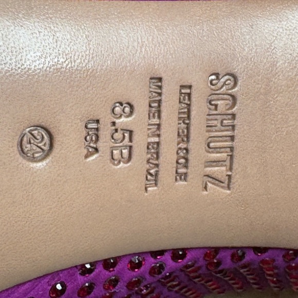 💜 Schutz Lou Crystal Nubuck Suede Pumps | Size 8.5 - Excellent Condition 💎 - Picture 6 of 6